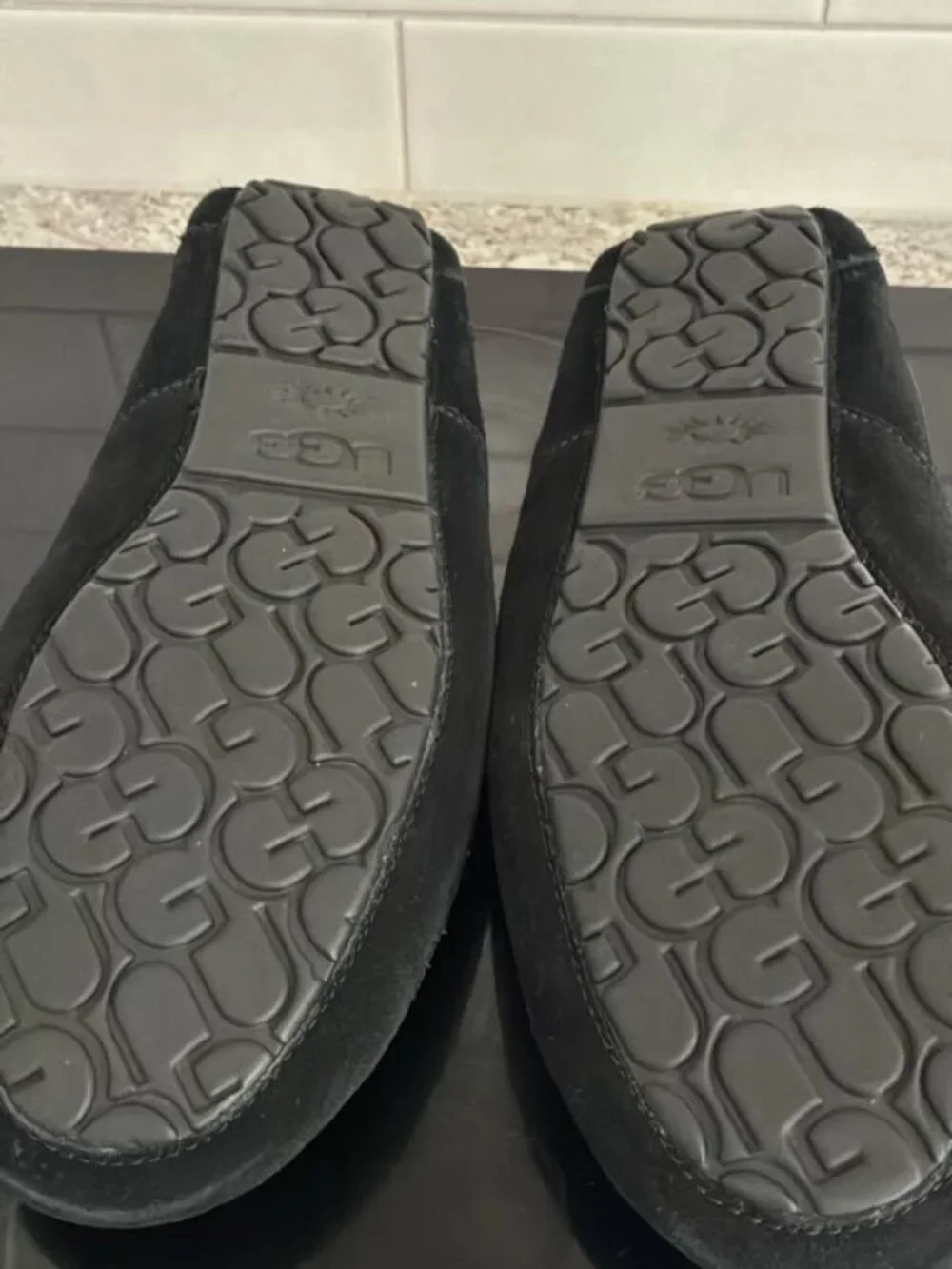 UGG Ascot Men's Suede Moccasin Slipper - Black, 12 Regular